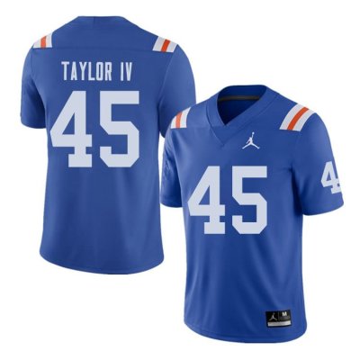 Men's Florida Gators #45 Clifford Taylor IV NCAA Jordan Brand Royal Throwback Alternate Authentic Stitched College Football Jersey DTW8162EU